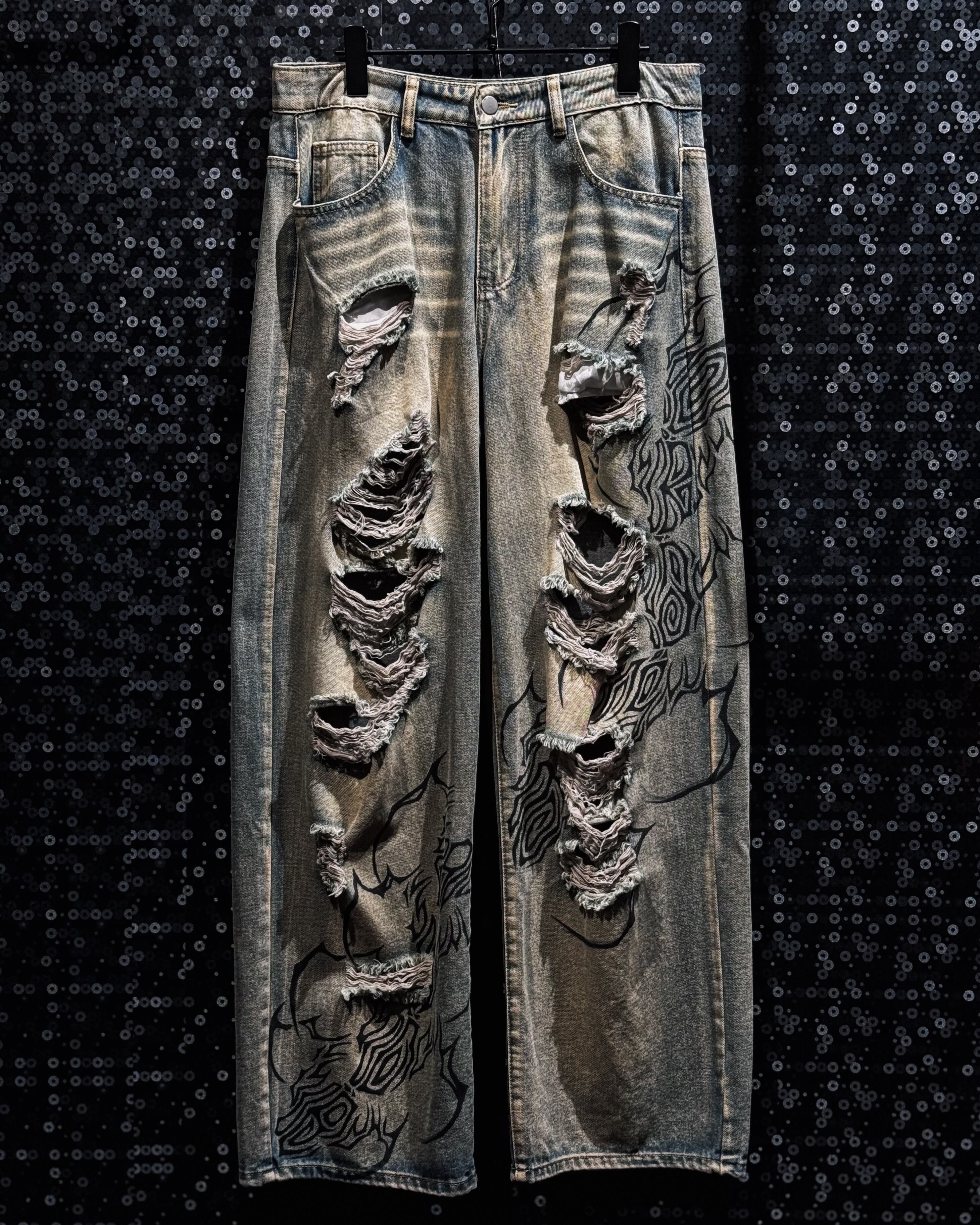 【ÆIEM】“RƎ:STANCE” Hand-Painted Reconstructed Denim