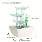 噴水 ガラスとセラミックの卓上噴水 卓上噴水 オフィス  装飾用ガラス噴水 LED ビジネスギフト