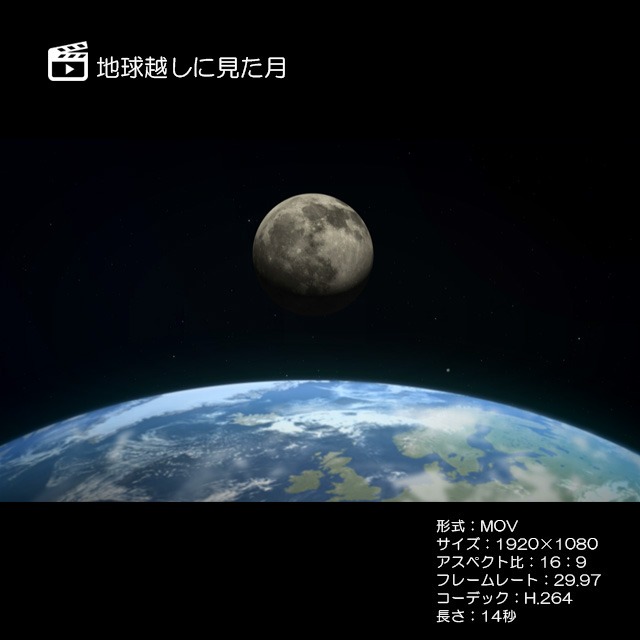 地球越しに見た月 著作権フリーcg映像販売 地球越しに見た月 著作権フリーcg映像販売