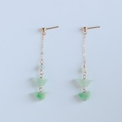 クラシカルな彫り翡翠を現代風に！！ 銀子翡翠 チェーン ピアスorイヤリング A貨翡翠 jd_mm1068