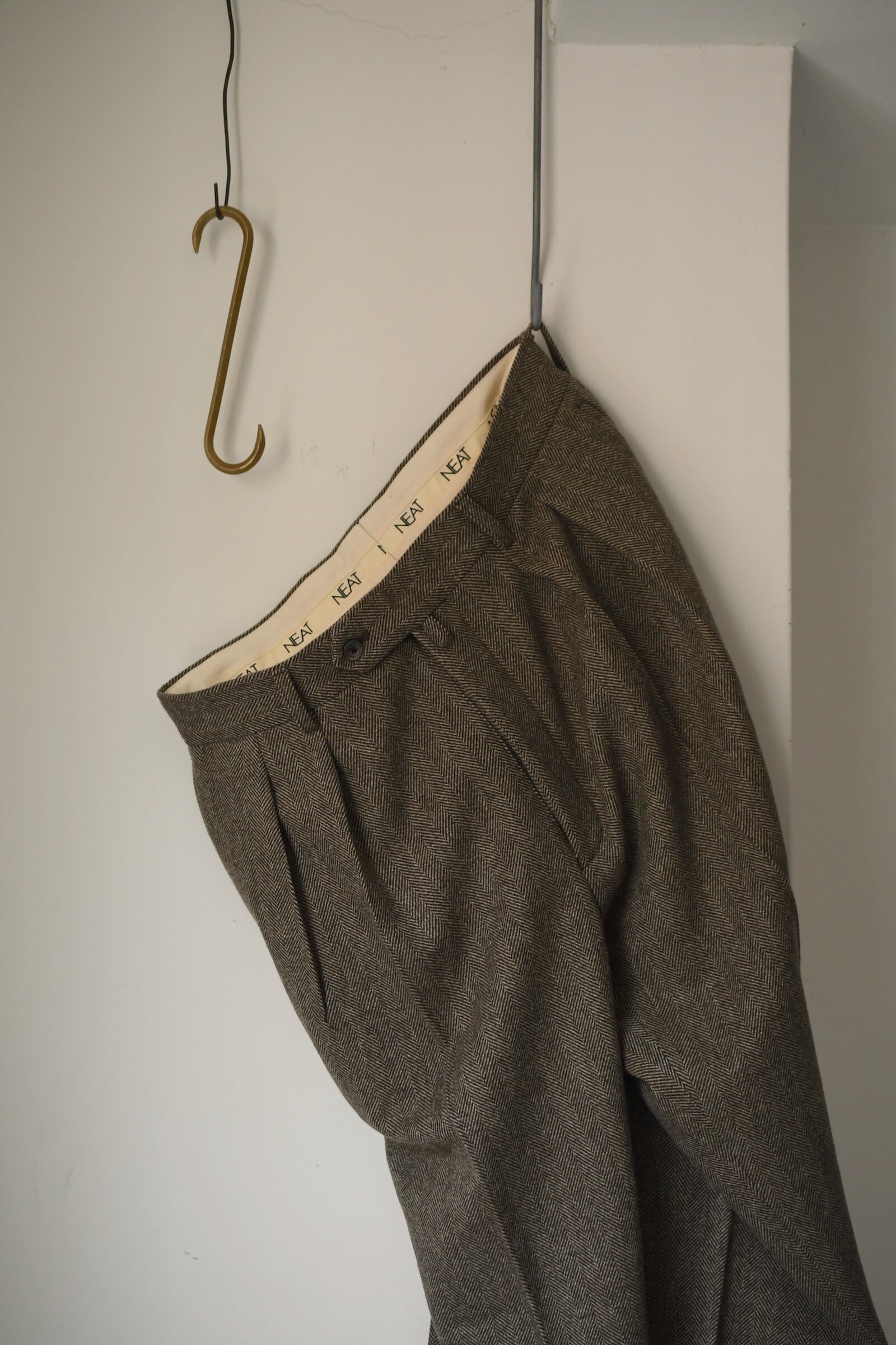 NEAT / Wool Herringbone Wide (BROWN × WHITE) | nariwai