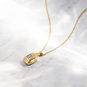 【Diamond Tank】Princess cut Diamond Necklace