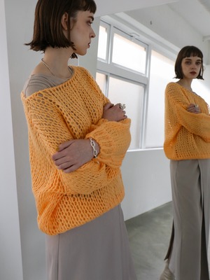 mohair like low-gauge knit（orange）