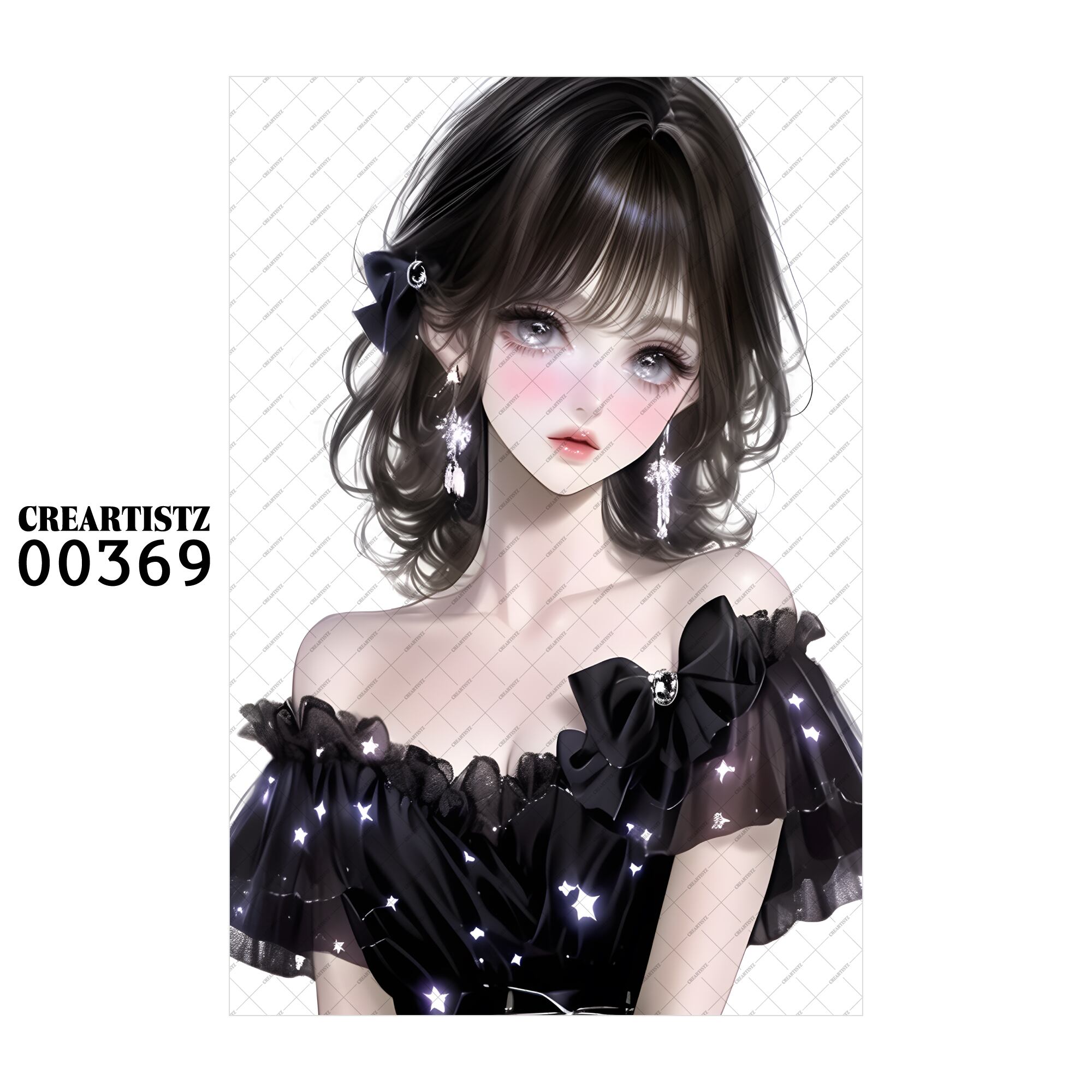 00369 ガール キュート オリジナル ペーパー/ステッカー 4枚セット CREARTISTZ