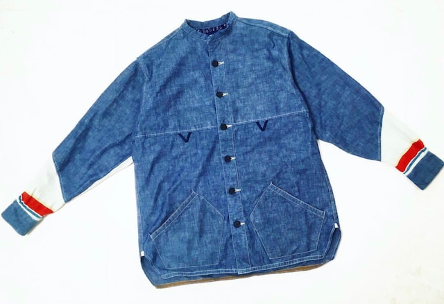 18SS Heavy ounce chambray band collar cover all /ヘビーオンスシャンブレーバンドカラーカバーオール