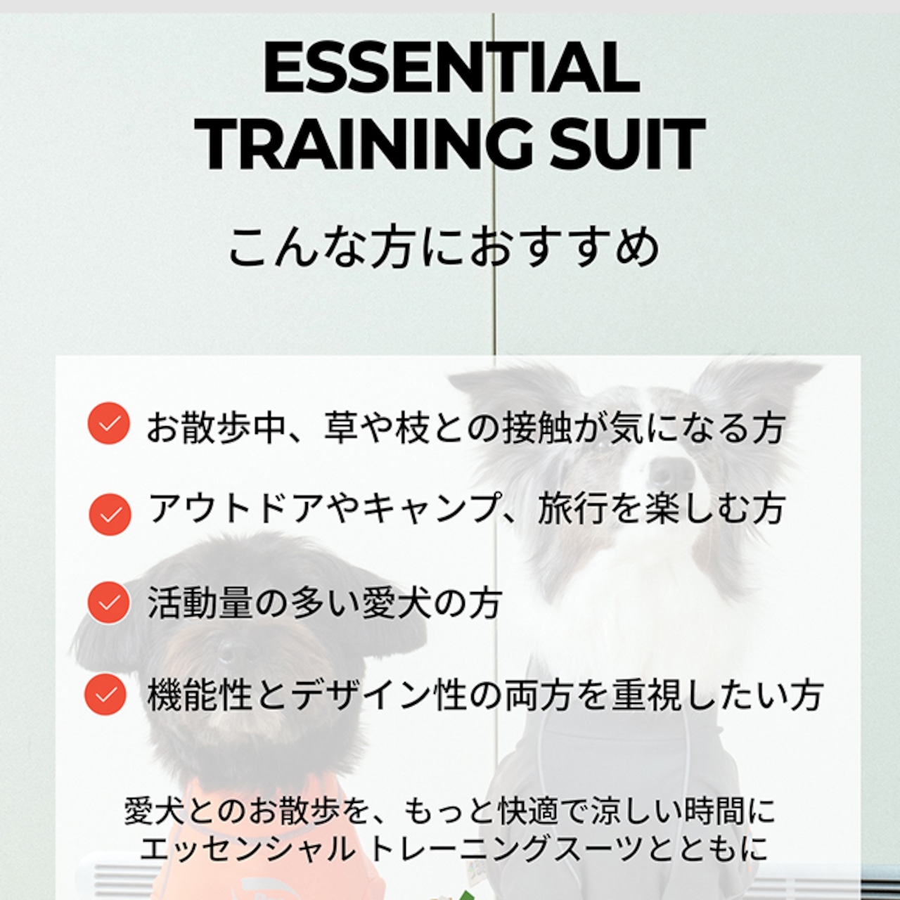 【puppygallery公式】Essential Training Suit  (Standard leg) 　 M-XL