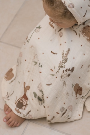 that's mine 2カラー Poncho – Mouse night/Mouse flower ポンチョ タオル ベビータオル バスタオル オーガニックコットン100% 北欧デザイン 北欧インテリア 北欧雑貨 日本未入荷 出産祝い