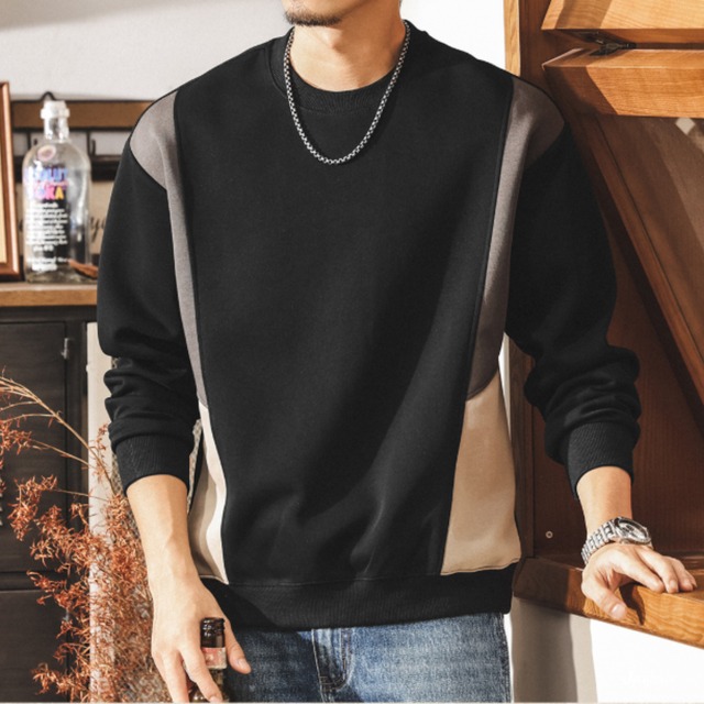 Color block vintage sweat ( 3color )
