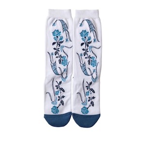 SURFSKATECAMP " ROSE SOCKS " White/Blue