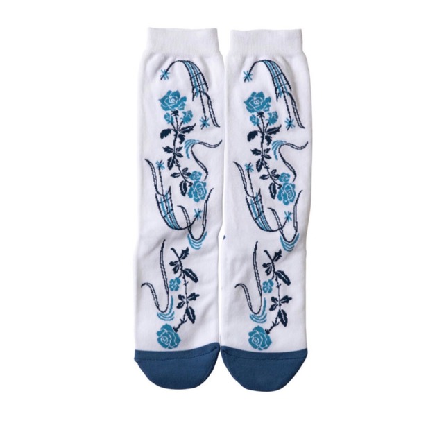 SURFSKATECAMP " ROSE SOCKS " White/Blue