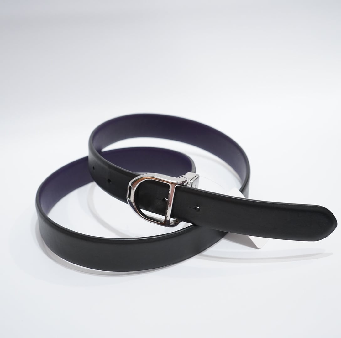 ralphlauren purple label リバーシブル レザー ベルト 元表記おそらくW32か33 ラルフローレン パープルレーベル 黒 紫