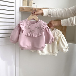 【秋作】リボンフリルプルオーバー　全2色