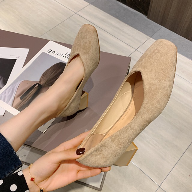 ヒールの女性の厚いヒールのシングルシューズ2020年春の女性の妖精スタイルのワイルドネットレッドイブニングシューズの新しいおばあちゃんの靴 部族の婦人靴5674953