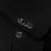 美品 g-stage ジーステージ 重ねボタン メッシュ テーラードジャケット 裏フリース 48 /ブラック