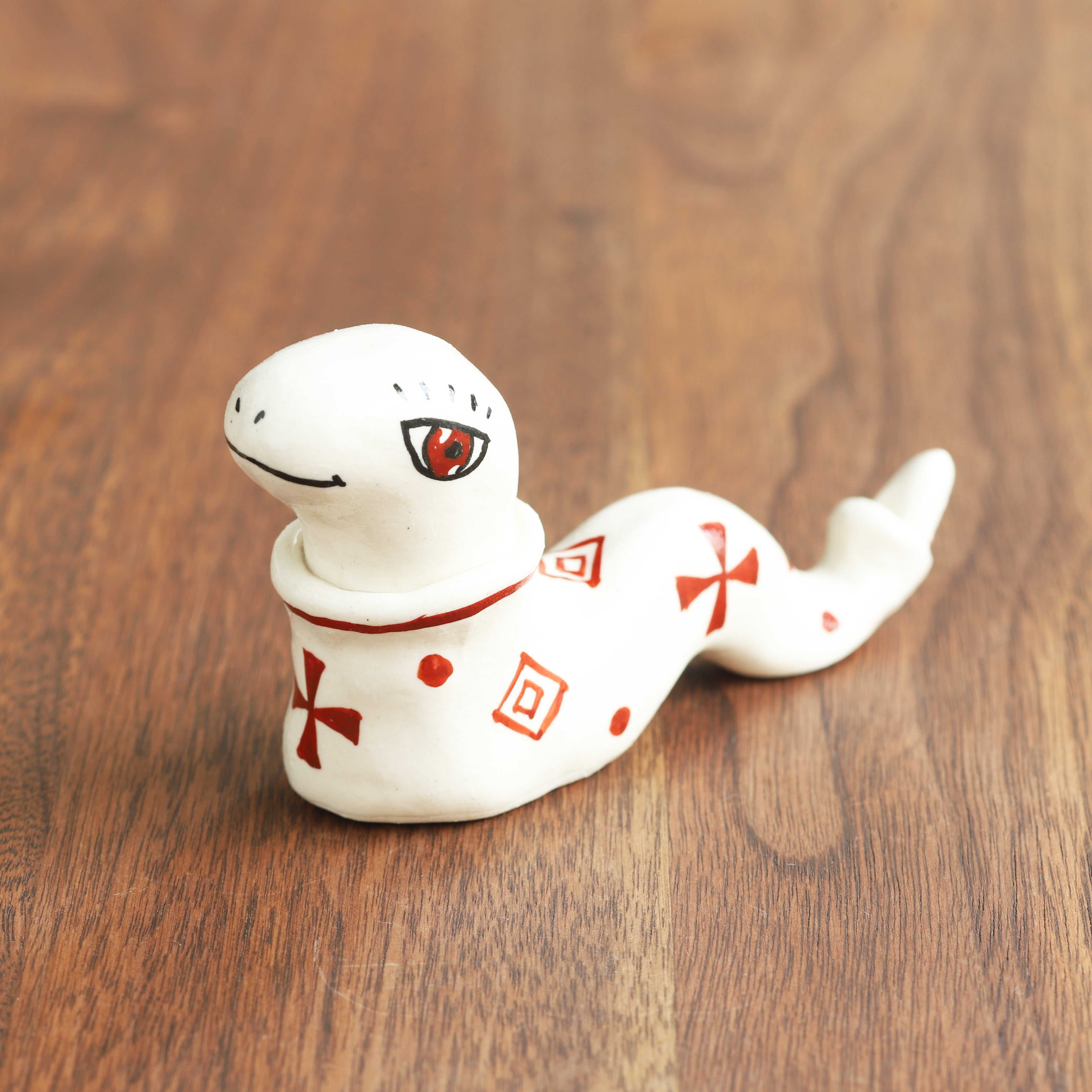 山口祥治 干支フィギュア 巳(ヘビ)「ニョロゾ ビアンコ NB-3」 工房:喜鶴製陶(有田焼)