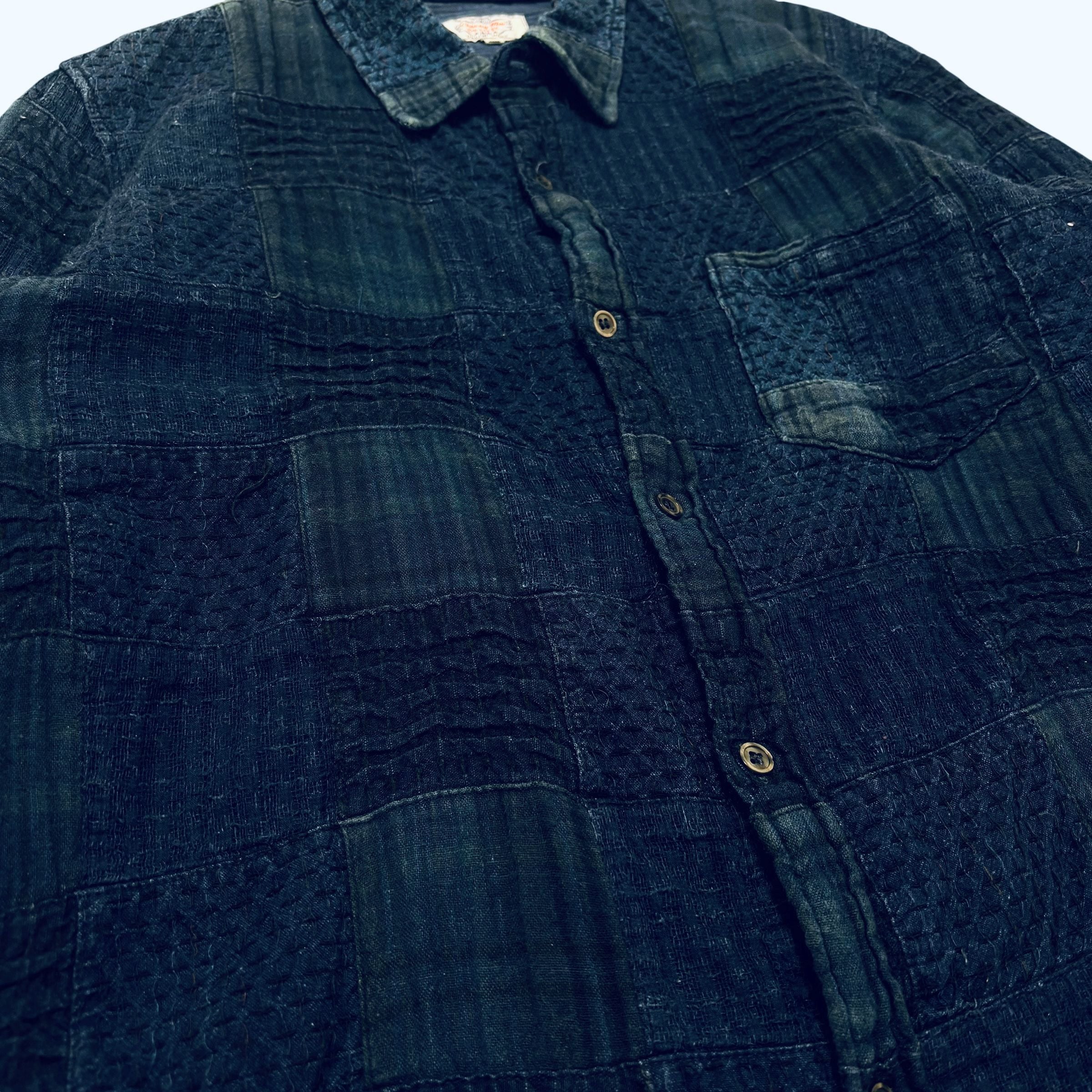 古着 GAIJIN MADE 外人公司 パッチワークシャツ 長袖シャツ