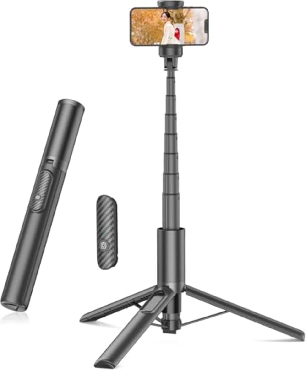 Gahenwo 自撮り棒 [170cm収納一体式] スマホ 三脚 スマホスタンド じどり棒 長い セルカ棒 ロング 遠隔リモコン付き 150cm以上 コンパクト 軽量 安定 三脚/一脚 iPhone＆Androidに対応