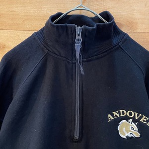 【BadgerSport】ANDOVER 刺繍ロゴ ワンポイント ハーフジップ スウェット アメリカ古着