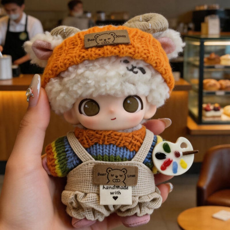 DIMOO/15cm対応 かわいい 画家 ニットトップス+サロペット+帽子+