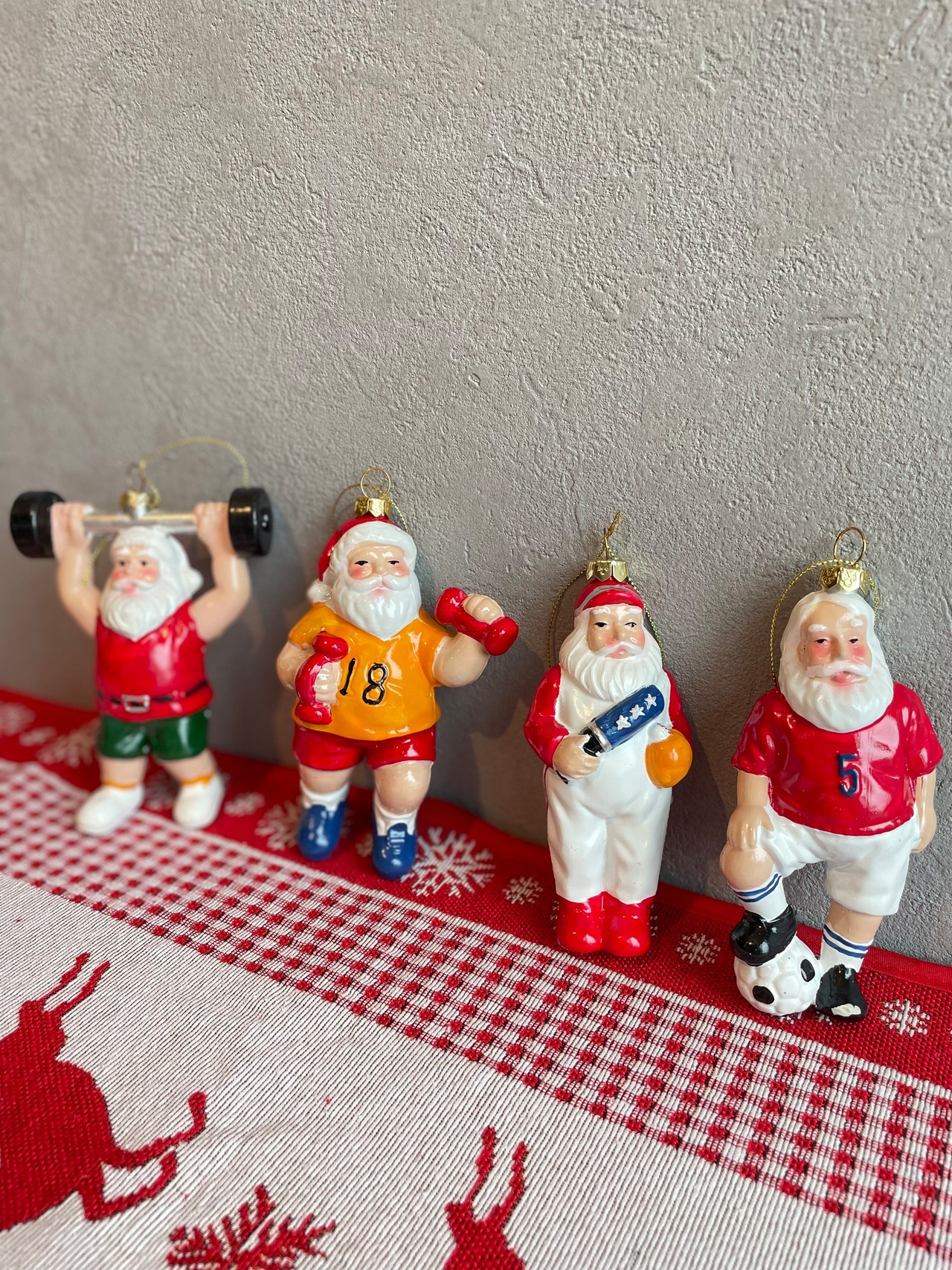 【クリスマス】サンタオーナメント サンタ マットタイプ サッカー ベースボール