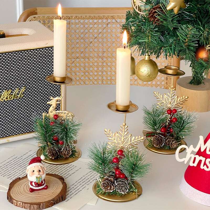 【CANDLE】クリスマスバイブ金属キャンドルスタンド