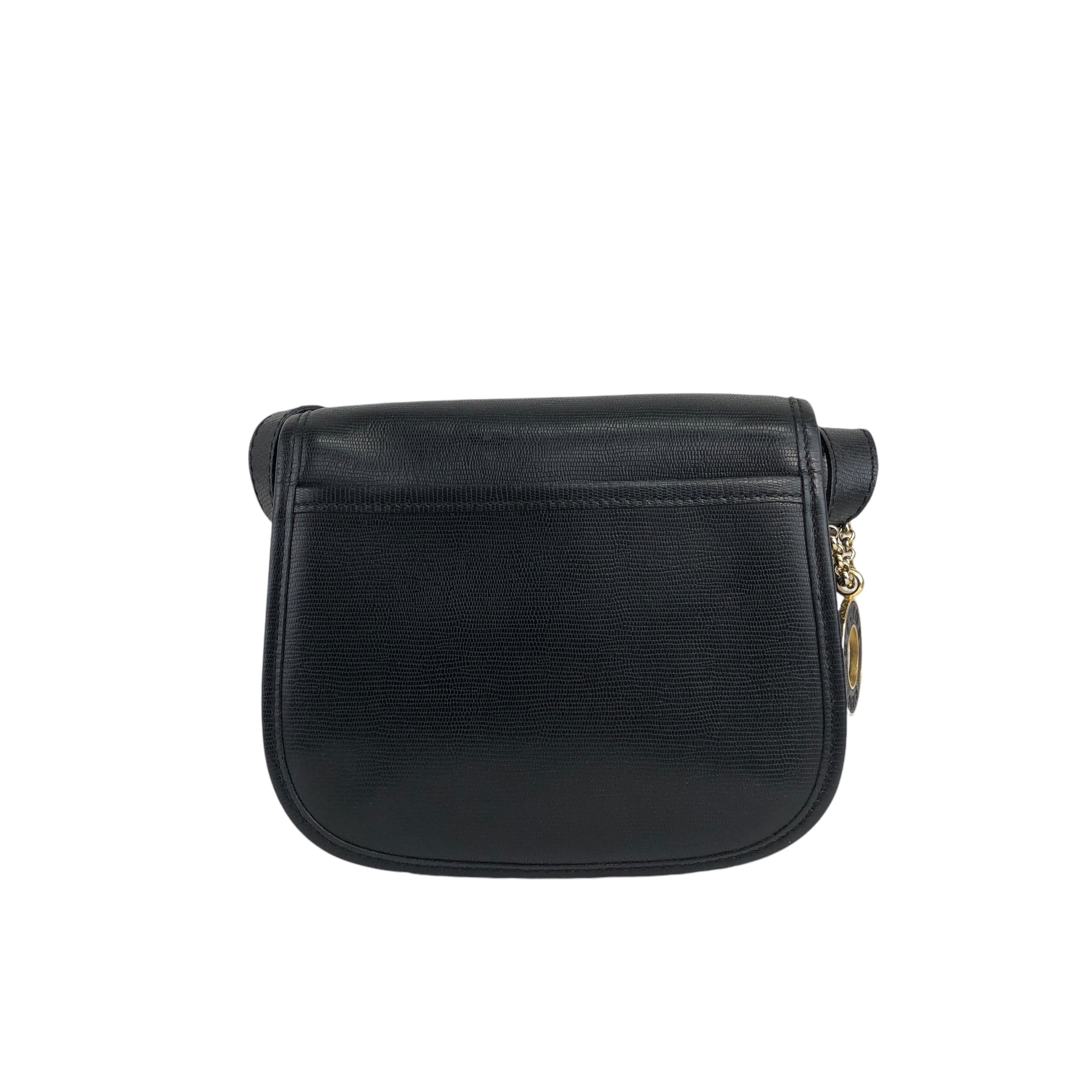 CELINE セリーヌ ショルダーバッグ ブラック ロゴチャーム フロント