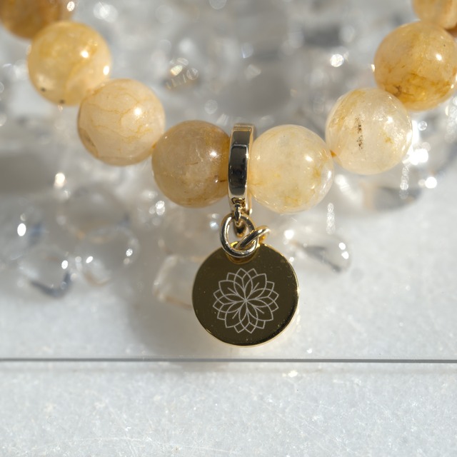 【才能を全力で活かし、成功をつかむ】ゴールデンヒーラークォーツ　10㎜玉　ブレスレット