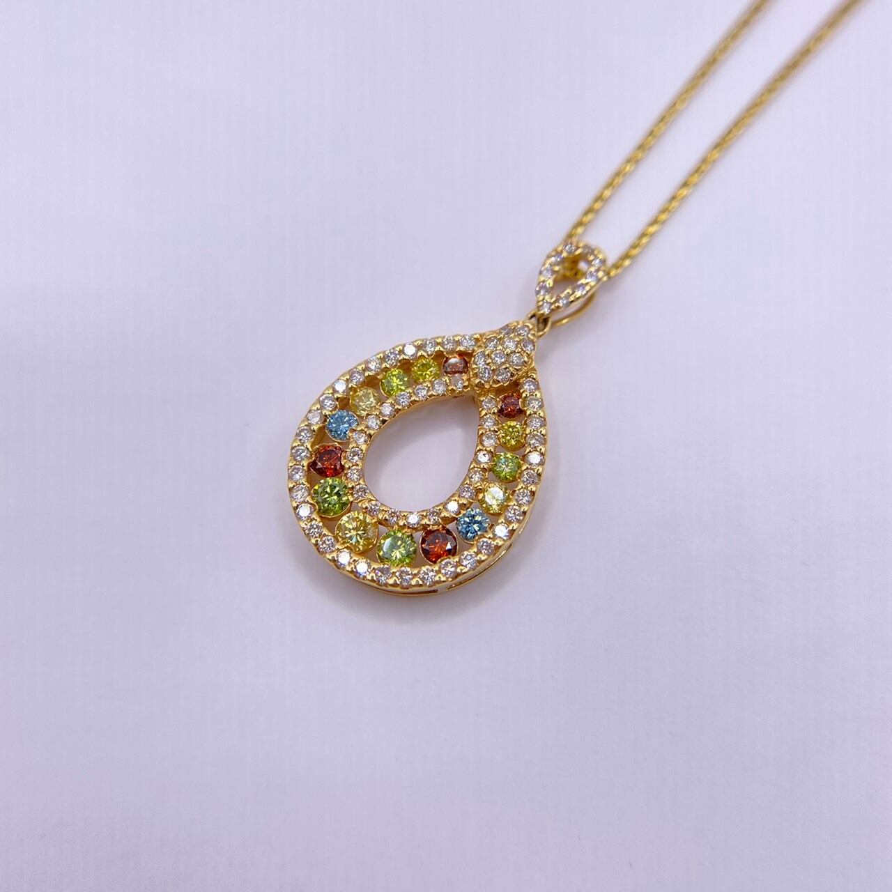 K18カラーダイヤモンドネックレス | Ljewelry