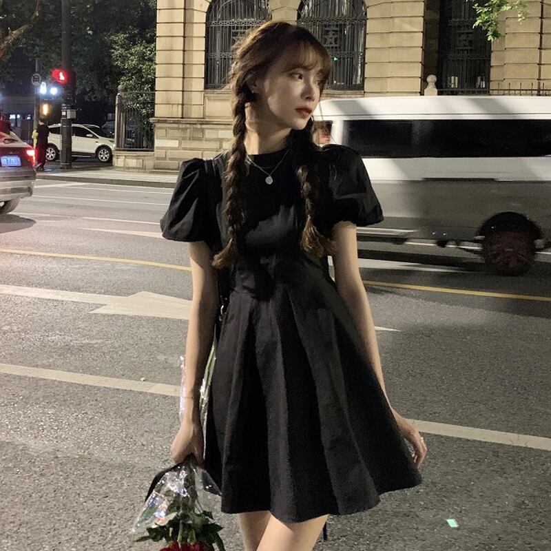 スタイルブラックスリーブドレス サマーホルターショートスカート 夏物 スーパーモール27175355669