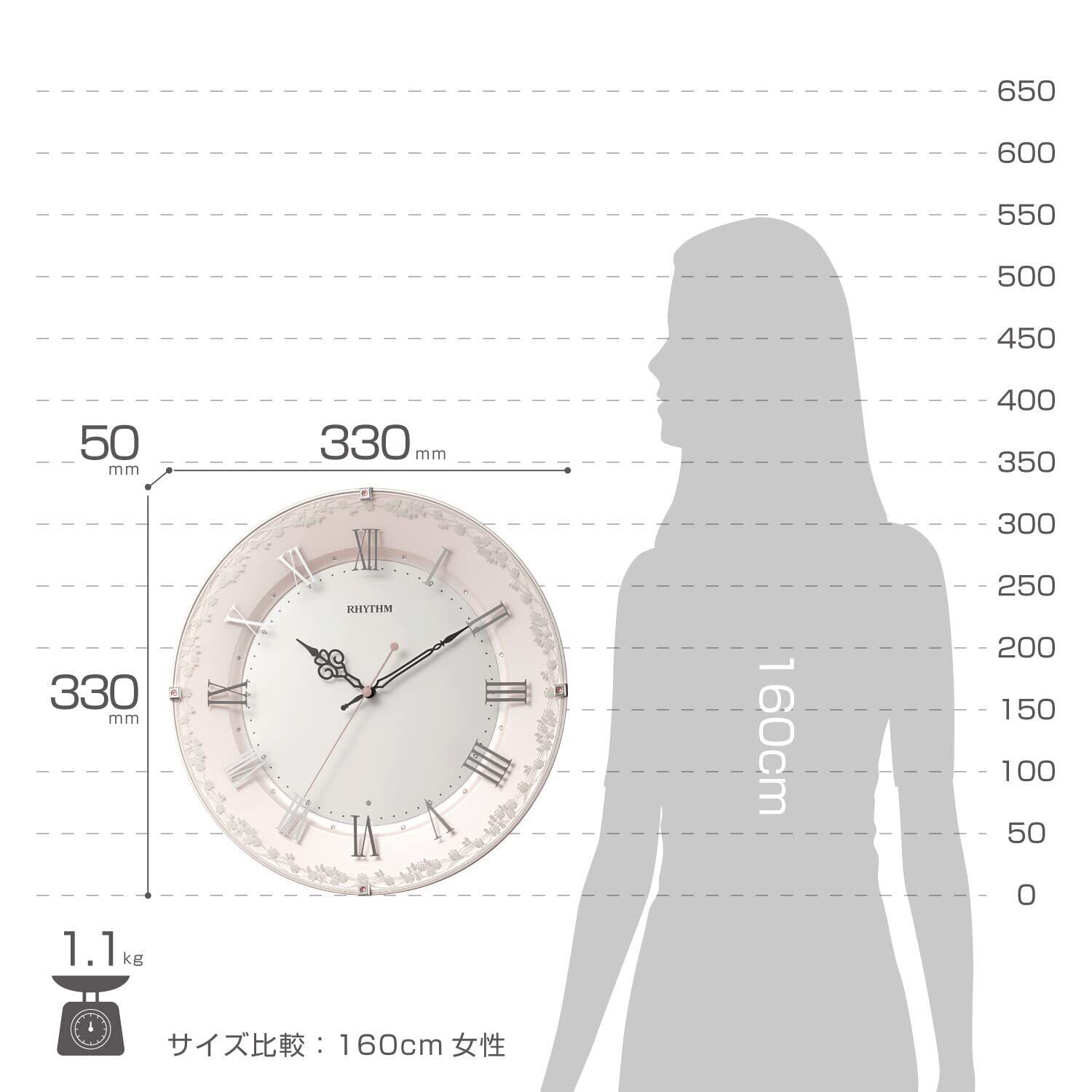 新着商品】洋風 時計 クリスタル インテリア ピンク 連続秒針 新着商品】洋風 時計 クリスタル インテリア ピンク 連続秒針