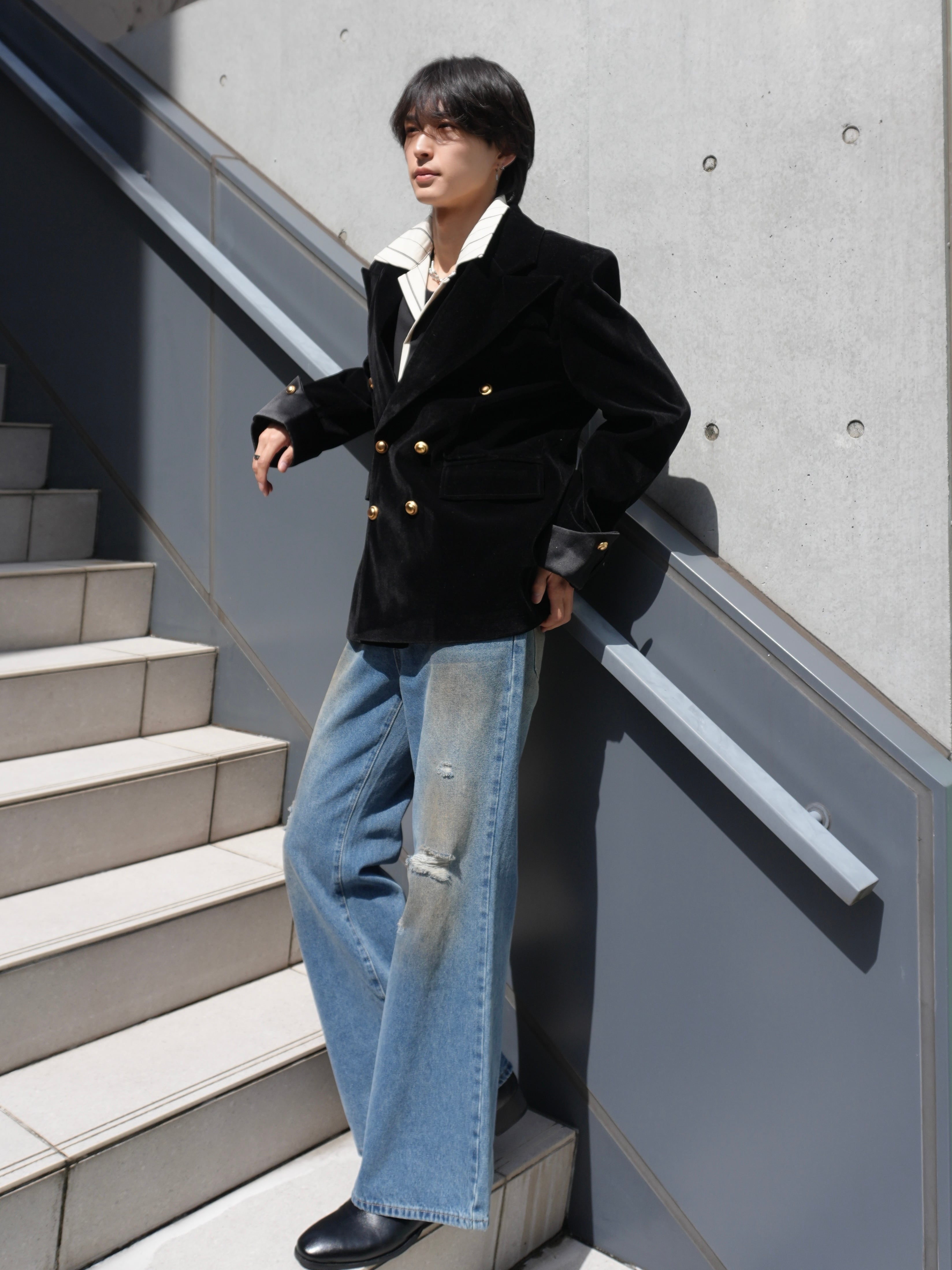 ALUDE SELECT】double tailored suede jacket | 【ALUDE】韓国メンズ