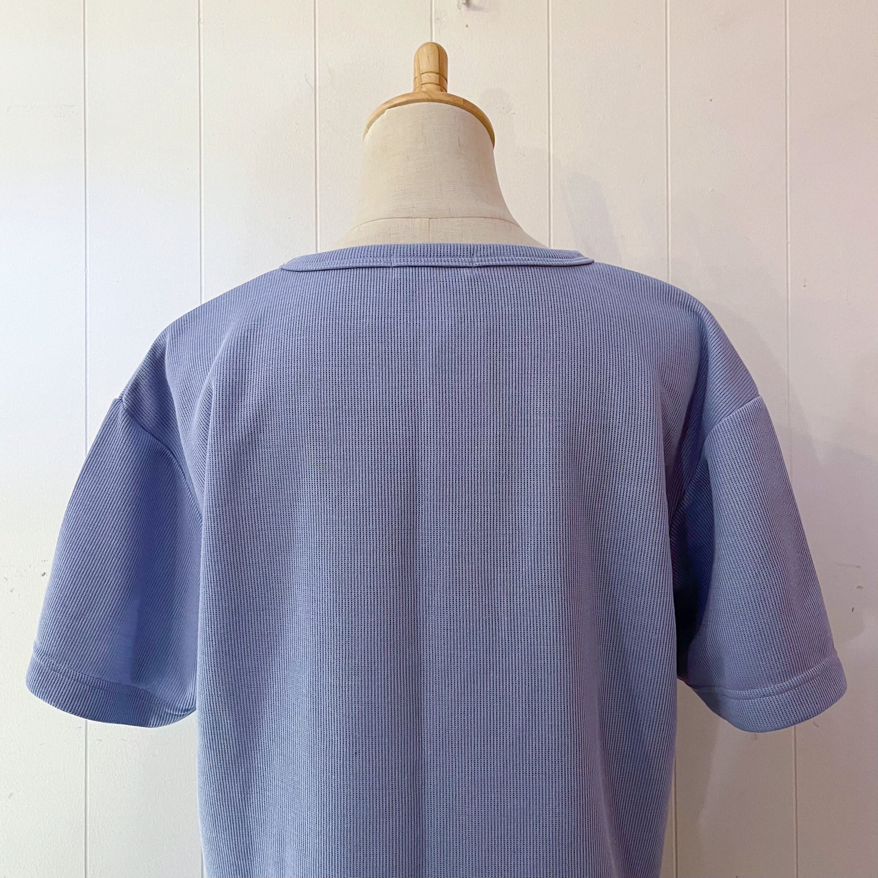 patchwork stitch knit T-shirt