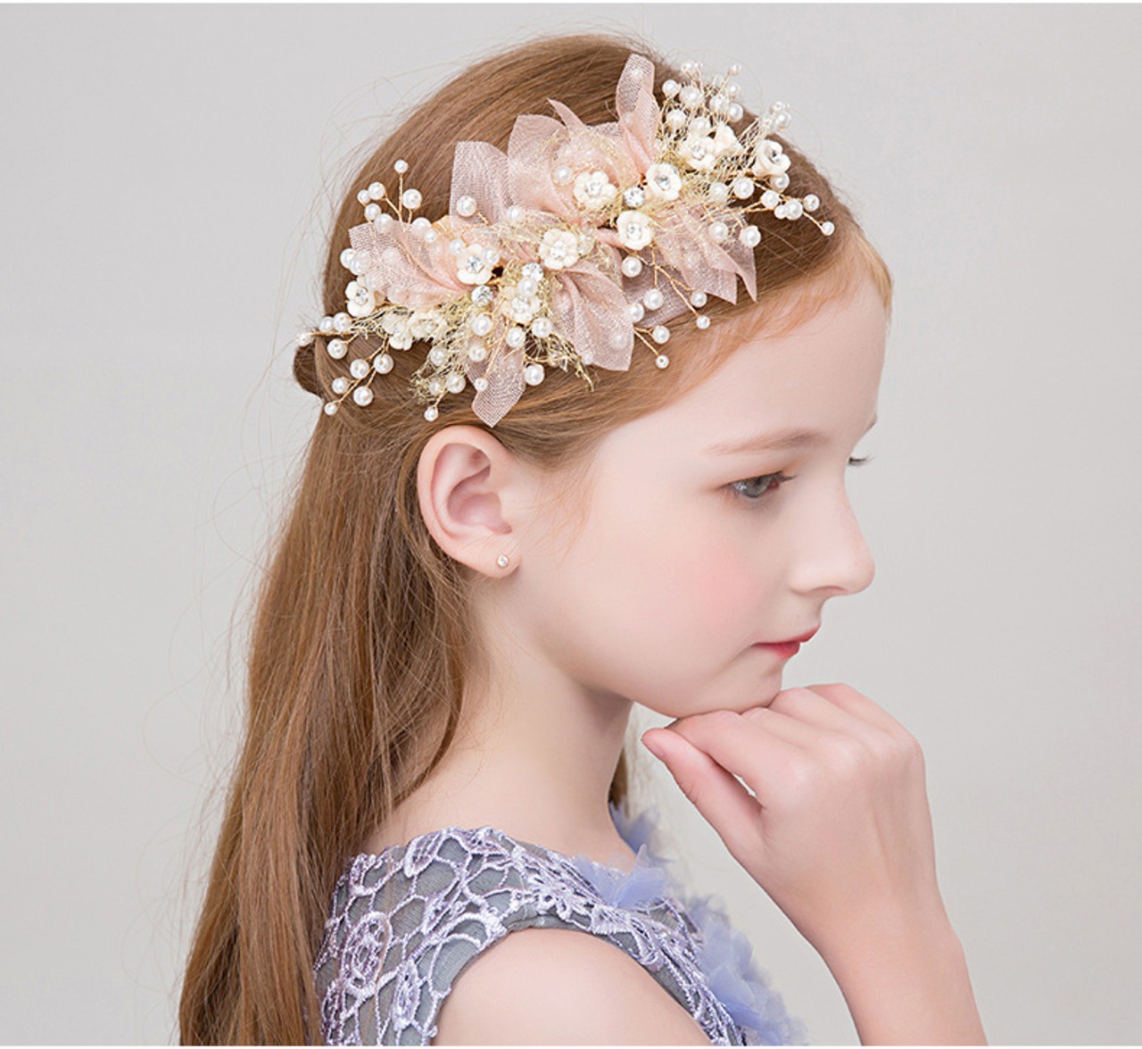 【即納】子供髪飾り　ヘアピン カチューシャ　ピアノ発表会　ヘアアクセサリー　誕生日プレゼント　フラワーガール   七五三 　ダンス演出　結婚式　花冠　二次会　お宮参り　パーティー髪飾り
