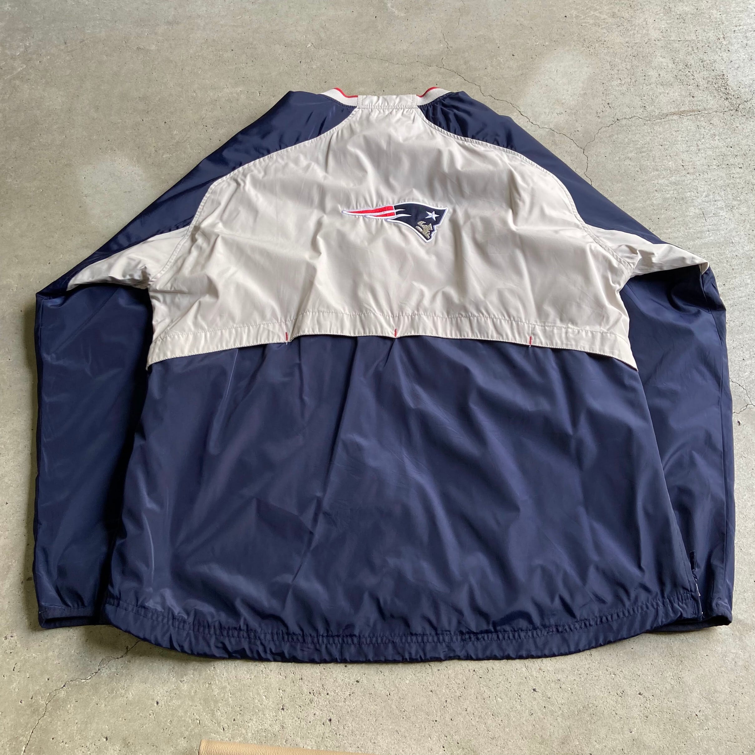 【激レア】90s リーボック×NFL ナイロンジャケット ネイビー 2XL Reebok リーボック NFL ニューイングランド・ペイトリオッツ ウォーム