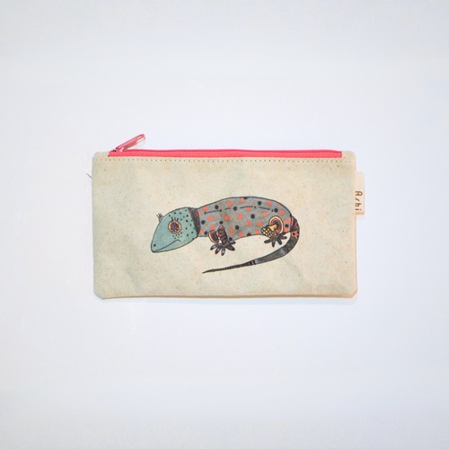 Ashi｜亜紙 Flat Pouch M＊Tokkey 動物柄 紙ポーチ バナナ ハンドメイド