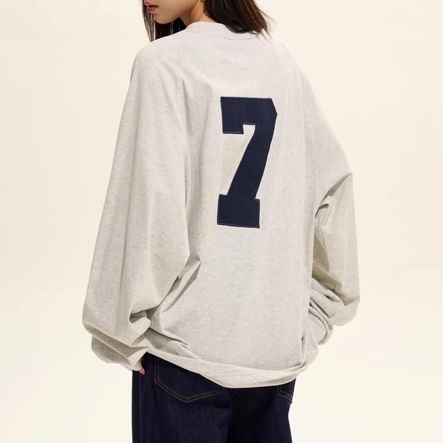 ナンバリングワッペンルーズフォルムプルオーバー 2col R01862