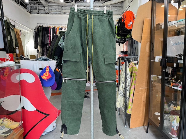 RHUDE MILITARY ZIP CARGO PANT OLIVE XS 61545