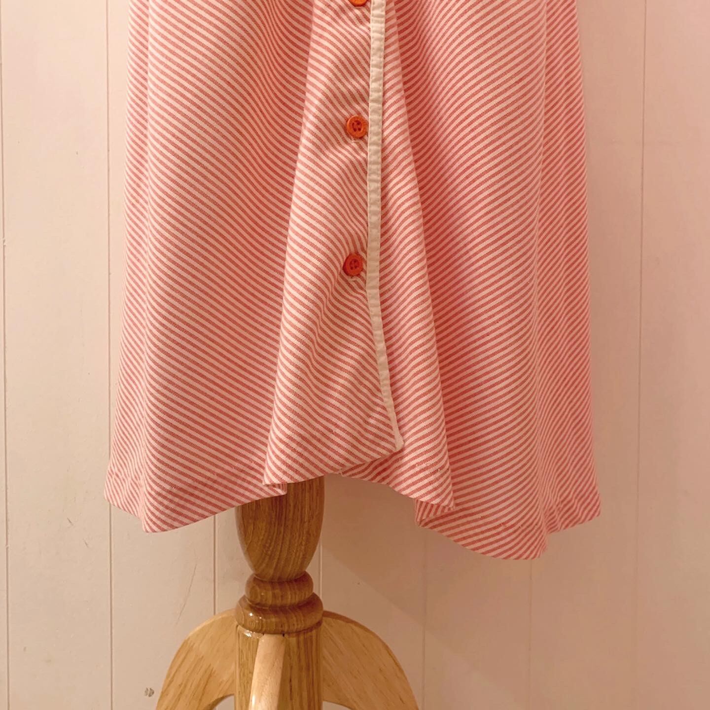 red white stripe cotton gather skirt