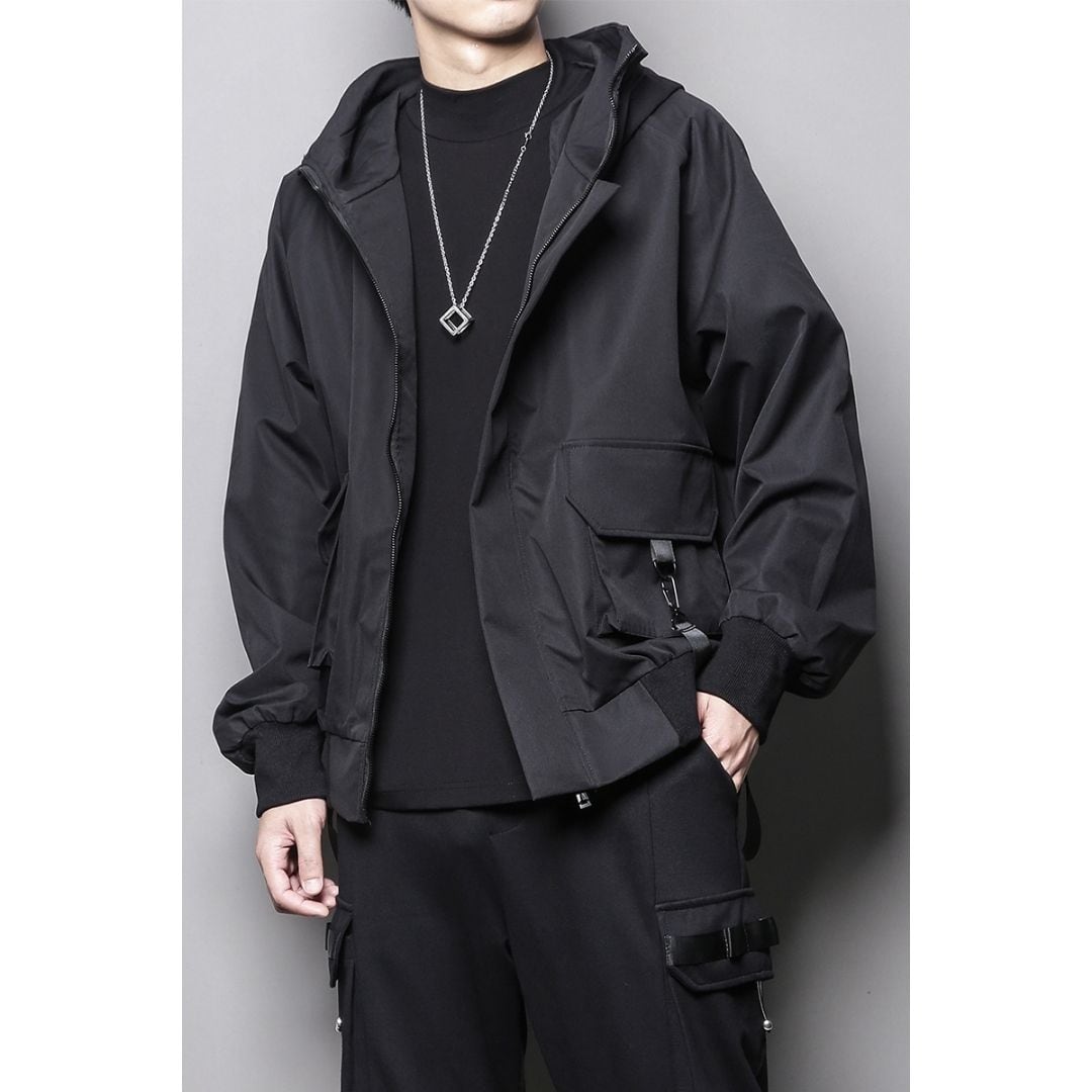 Windbreaker with loose hood