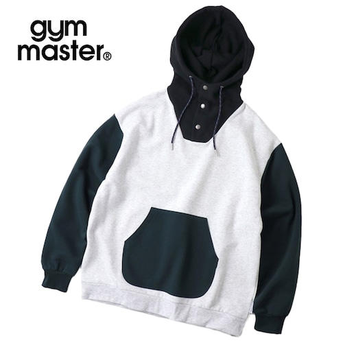 gym master ジムマスター 12oz ヘビー裏起毛 スウェット プルオーバーパーカー スナップボタン ワイドシルエット メンズ G833739 アッシュクレイジー