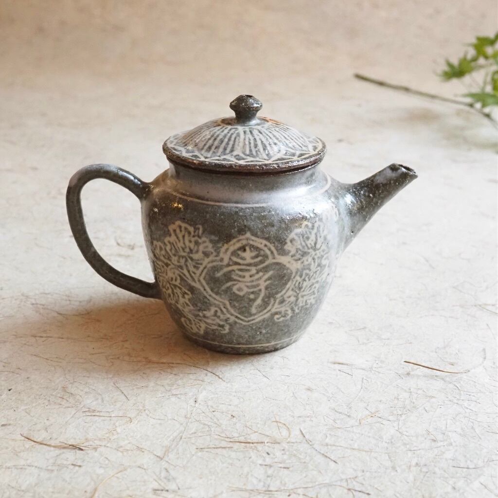 土本訓寛・久美子/象嵌 茶壺 福寿