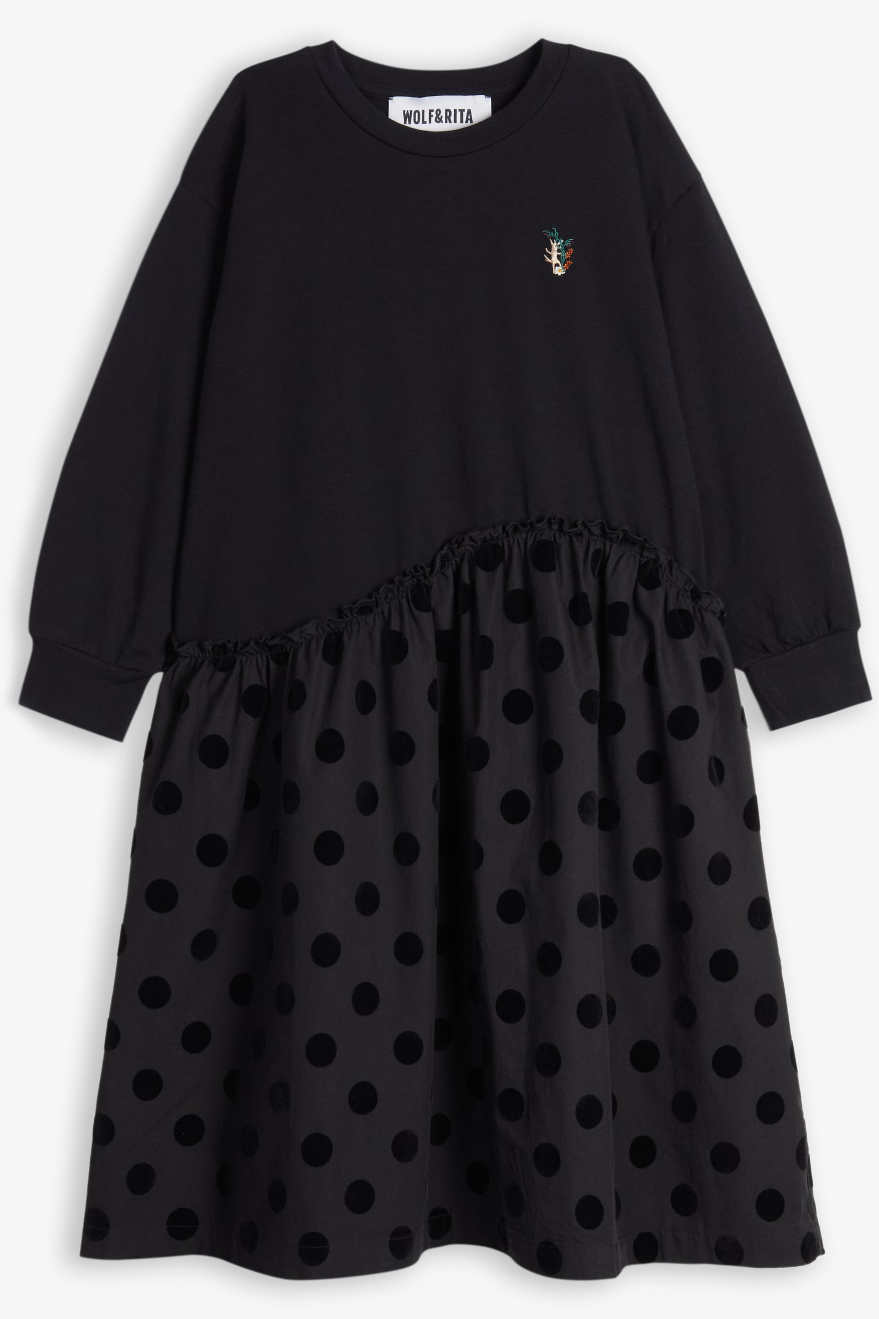 【25AW】wolf&rita(ウルフアンドリタ)BERTA DUNKEL(2y/4y/6y/8y/10y/12y)ワンピース ブラック ドット