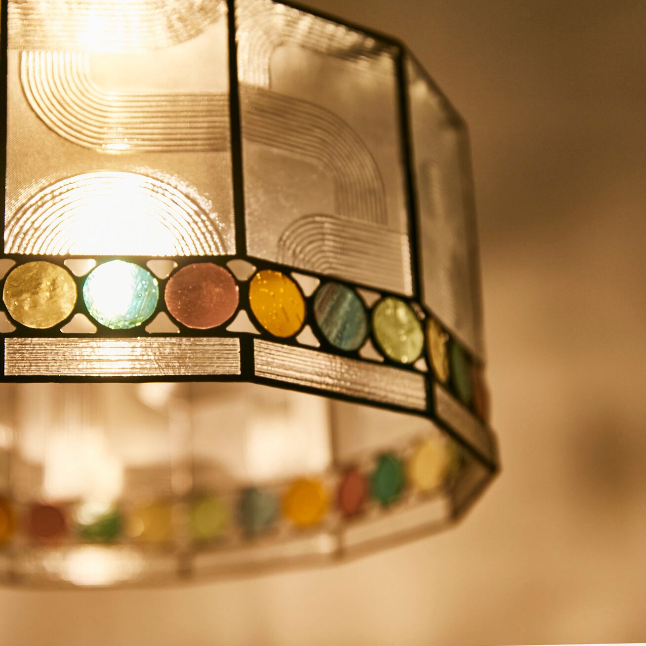 レトロ　ガラス ガラス ペンダントライト リッジ 透明 クリア 日本製 和風 照明