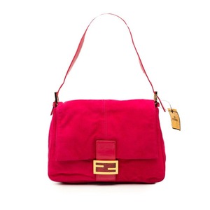 フェンディ マンマバケット ロゴ ワンショルダーバッグ 肩掛け 26325 ピンク スウェード レザー レディース FENDI 【中古】