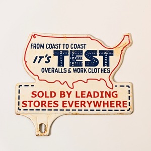 50's Vintage TEST OVERALLS Advertising Sign #1