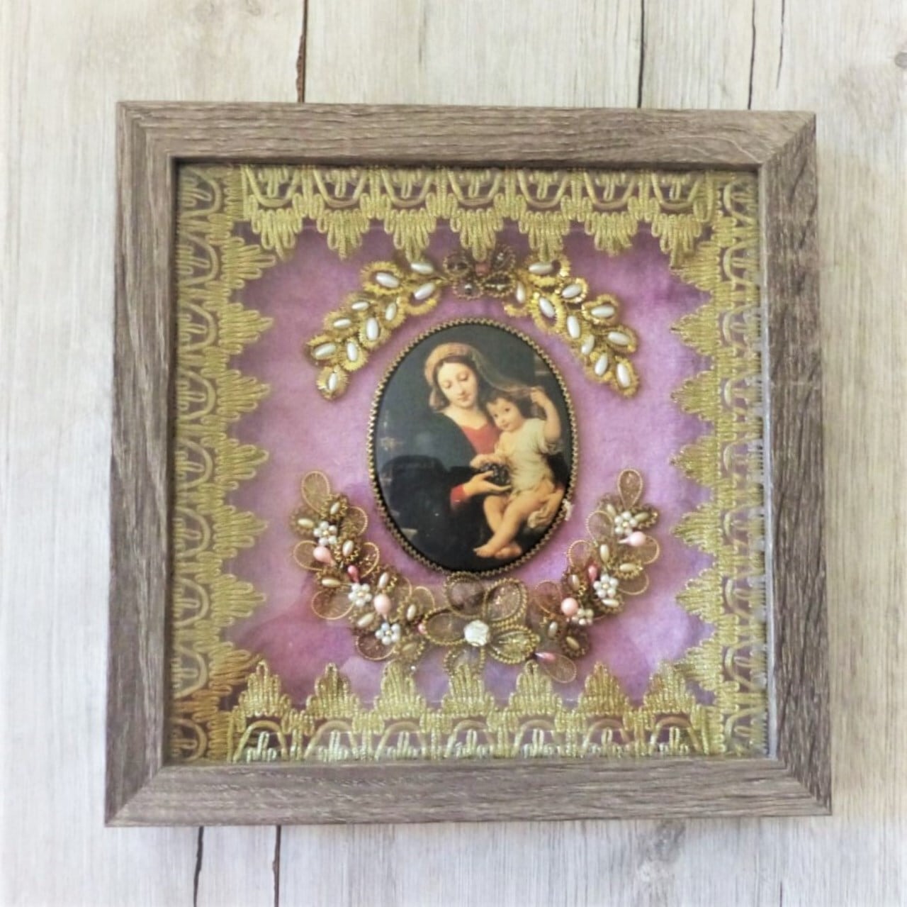 聖母マリアと幼子 シルクプリント