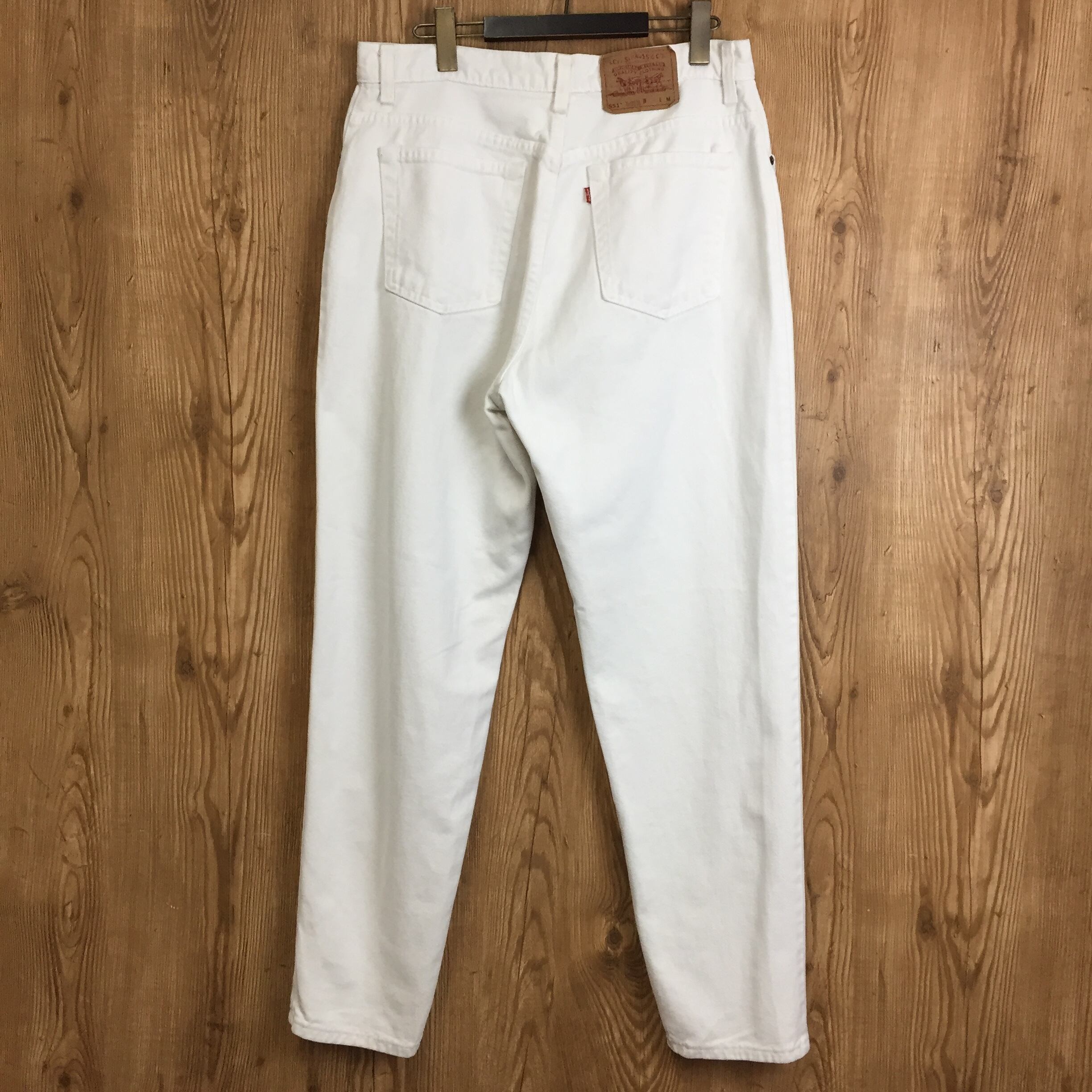 超稀少80s Levi'sUSA製550ホワイトバギーデニムvintageL相当 ☆USA製 Levi's リーバイス 551 ホワイト 白 デニムパンツ サイズ