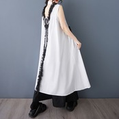 エッジステッチ ノースリーブ バックオープンドレス  30148