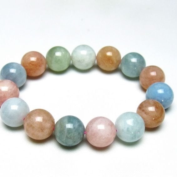 ミックスカラーベリル ブレスレット 15mm 一点物 メール便可 [M便 1/10] 111-48746