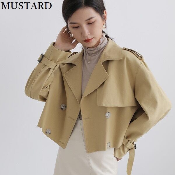 新作 21 秋新作 2色 アウター 秋 アウター 秋レディース トレンチコート レディース トレンチコート レディース 秋 コート レディース ショートコート ショートトレンチコート トレンチコート ショート丈 トレンチコート ショート 通勤服 大人 きれいめ マスタード 黒